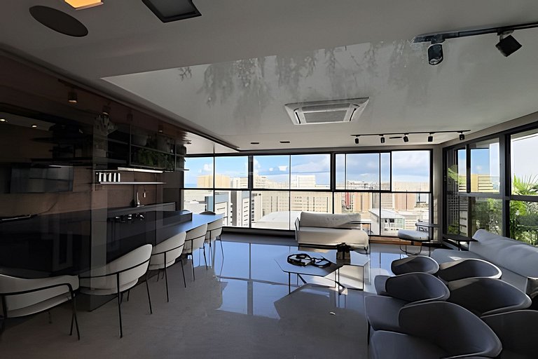 Lindo Studio com Piscina a poucos passos da Praia