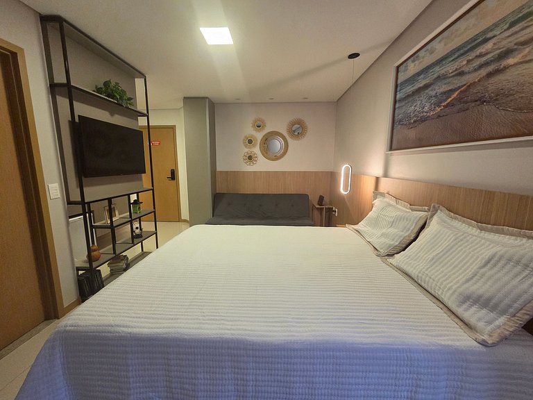 Belissímo Studio com Piscina a 150m da Praia