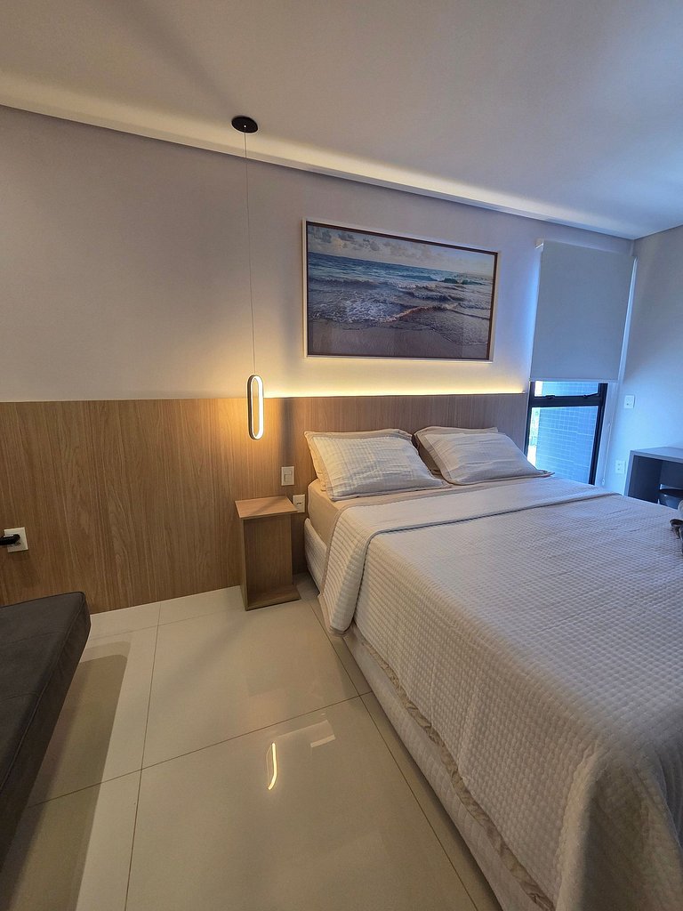 Belissímo Studio com Piscina a 150m da Praia