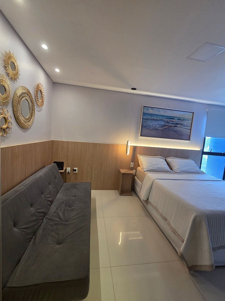 Belissímo Studio com Piscina a 150m da Praia