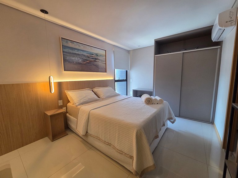 Lindo Studio com Piscina a poucos passos da Praia