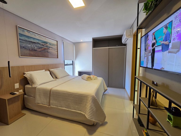 Belissímo Studio com Piscina a 150m da Praia
