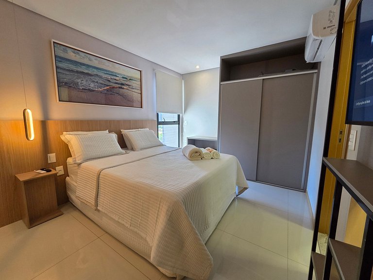 Lindo Studio com Piscina a poucos passos da Praia