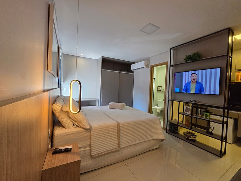 Belissímo Studio com Piscina a 150m da Praia