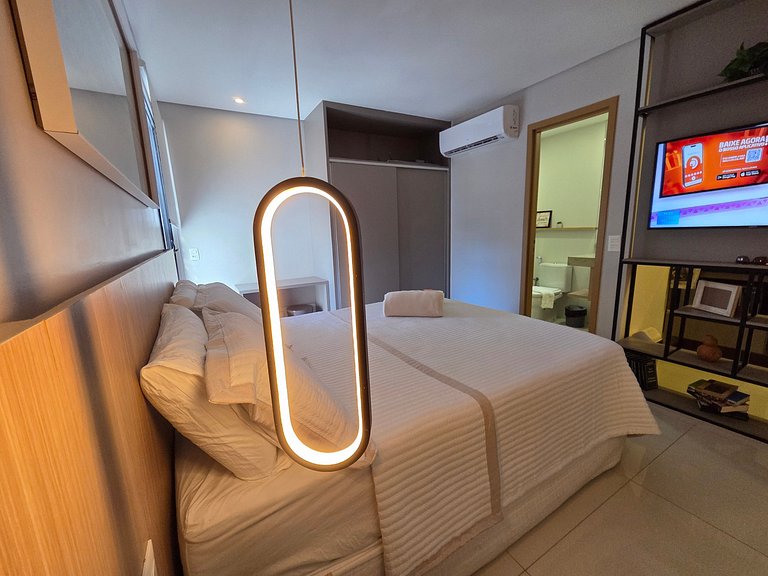Lindo Studio com Piscina a poucos passos da Praia